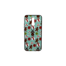   Üveges hátlappal rendelkezó telefontok karácsonyi mintával mézeskalács díszek Huawei Mate 20 Lite