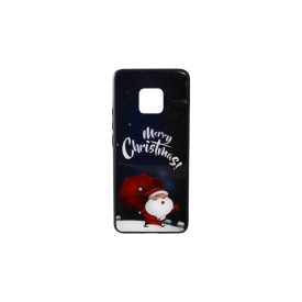   Üveges hátlappal rendelkezó telefontok karácsonyi mintával Mikulás puttonnyal Huawei Mate 20 Pro