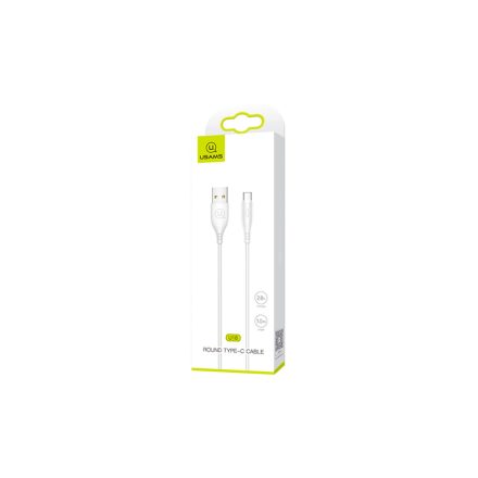 Töltő és adatkábel USB/Type-C csatlakozóval 2A 1 méter Usams U18 SJ267 fehér