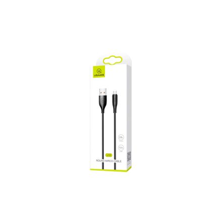 Töltő és adatkábel USB/Micro-USB csatlakozóval 2A 1 méter Usams U-Turn SJ098 fekete