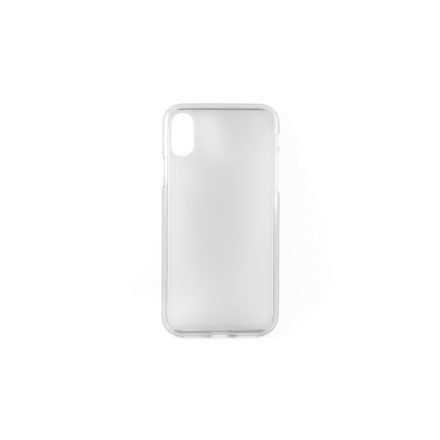 Fényes szélű matt szilikontok iPhone X/XS füst színű