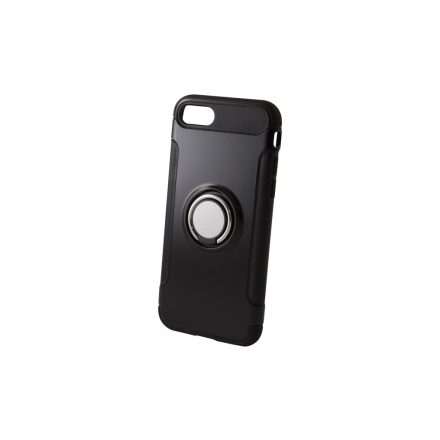 Newer Magnetic + Ring Karbon Szélű iPhone 7/8/SE2 (2020) / SE3 (2022) TPU Tok fekete