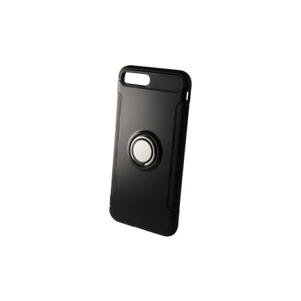 Newer Magnetic + Ring Karbon Szélű iPhone 7 Plus/8 Plus TPU Tok fekete