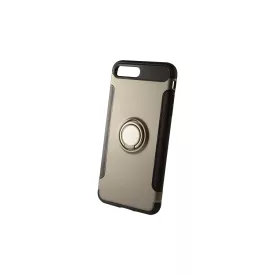   Newer Magnetic + Ring Karbon Szélű iPhone 7 Plus/8 Plus TPU Tok Grafit