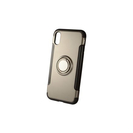 Newer Magnetic + Ring Karbon Szélű iPhone X/XS TPU Tok Grafit