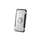 Newer Magnetic + Ring Karbon Szélű iPhone X/XS TPU Tok Ezüst