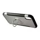 Newer Magnetic + Ring Karbon Szélű iPhone X/XS TPU Tok Ezüst