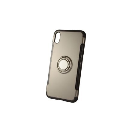 Newer Magnetic + Ring Karbon Szélű iPhone XS Max TPU Tok Grafit