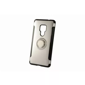   TPU telefontok karbon kerettel Huawei Mate 20 Newer Magnetic + Ring ezüst