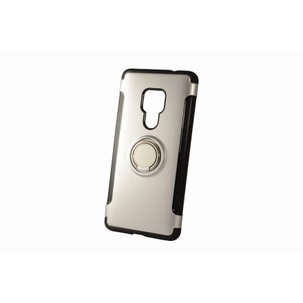 TPU telefontok karbon kerettel Huawei Mate 20 Newer Magnetic + Ring ezüst