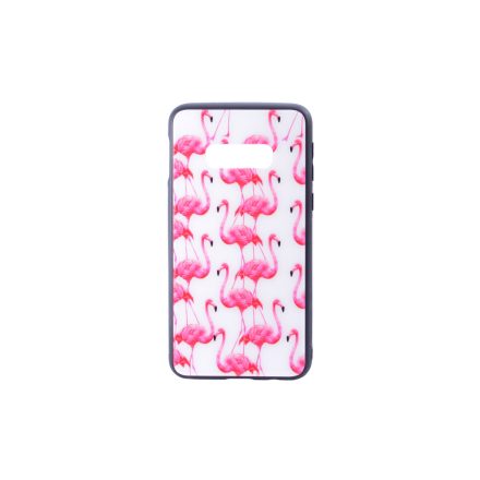 Üveges hátlappal rendelkezó telefontok flamingó mintával Samsung Galaxy S10E G970F