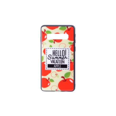Üveges hátlappal rendelkezó telefontok almás mintával Samsung Galaxy S10 Plus G975F