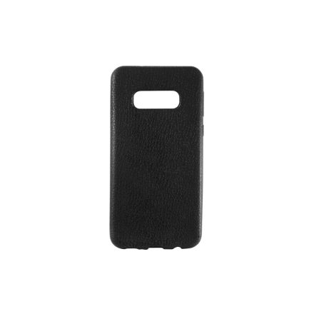 Bőrmintás TPU telefontok Samsung Galaxy S10E G970F fekete
