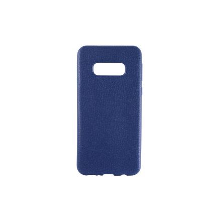 Bőrmintás TPU telefontok Samsung Galaxy S10E G970F sötétkék