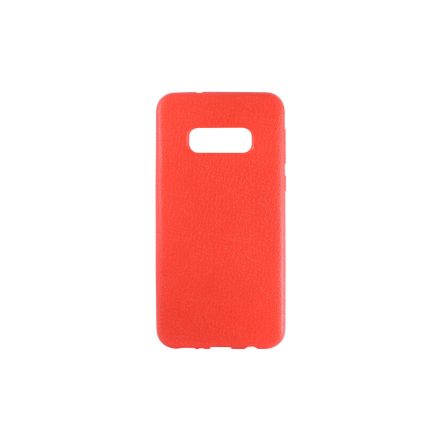 Bőrmintás TPU telefontok Samsung Galaxy S10E G970F piros