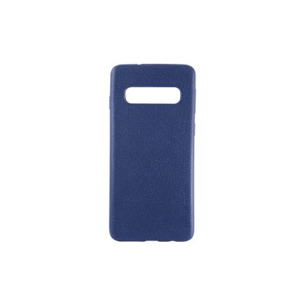 Bőrmintás TPU telefontok Samsung Galaxy S10 G973F sötétkék