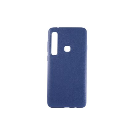 Bőrmintás TPU telefontok Samsung Galaxy A9 (2018) A920 sötétkék