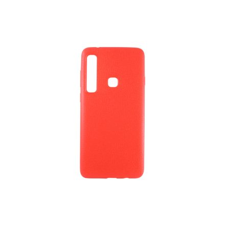 Bőrmintás TPU telefontok Samsung Galaxy A9 (2018) A920 piros