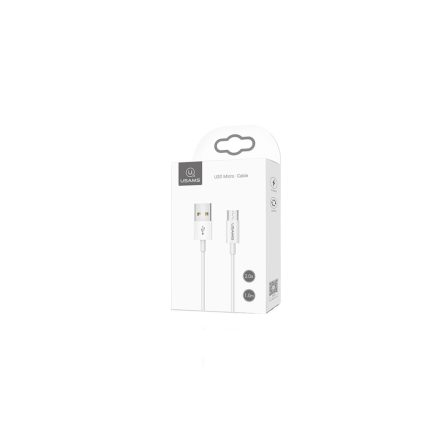 Töltő és adatkábel USB/Micro-USB csatlakozóval 2.4A 1 méter Usams SJ284 U23 fehér