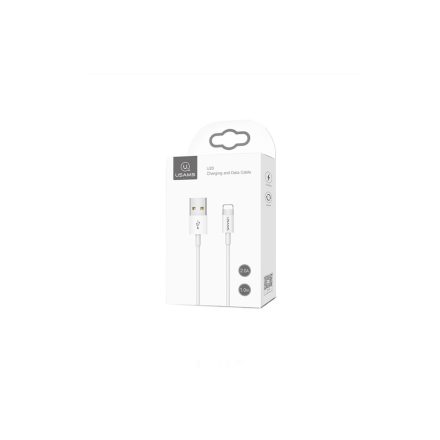 Töltő és adatkábel Lightning csatlakozóval 2A 1 méter Usams SJ283 U23 fehér
