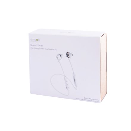 Bluetooth fülhallgató, headset Baseus Encok S10 Dual Moving-Coil fehér