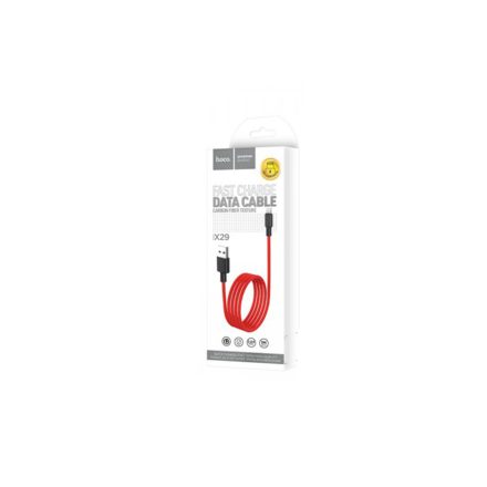 Töltő és adatkábel Lightning csatlakozóval 1 méter Hoco X29 Superior piros