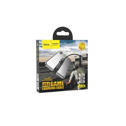 Töltő és adatkábel USB/Lightning csatlakozóval 2.4A 1.2 méter Hoco U51 Fun fekete
