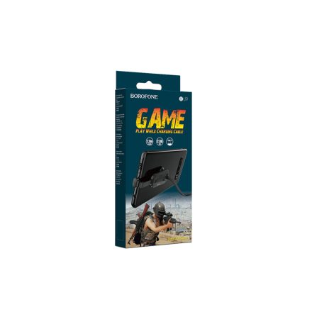 Töltő és adatkábel USB/Type-C csatlakozóval 2A 1.2 méter Borofone BU9 Unreal Gaming fekete