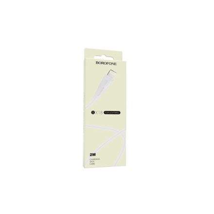 Töltő és adatkábel Lightning csatlakozóval 1.6A 2 méter Borofone BX18 Optimal fehér
