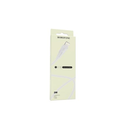 Töltő és adatkábel Lightning csatlakozóval 1.6A 3 méter Borofone BX18 Optimal fehér
