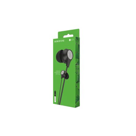 Vezetékes fülhallgató, headset 3,5 mm-es Jack csatlakozóval Borofone BM28 Tender fekete