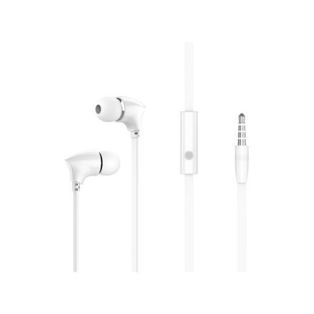 Vezetékes fülhallgató, headset 3,5 mm-es Jack csatlakozóval Borofone BM26 Rhythm fehér