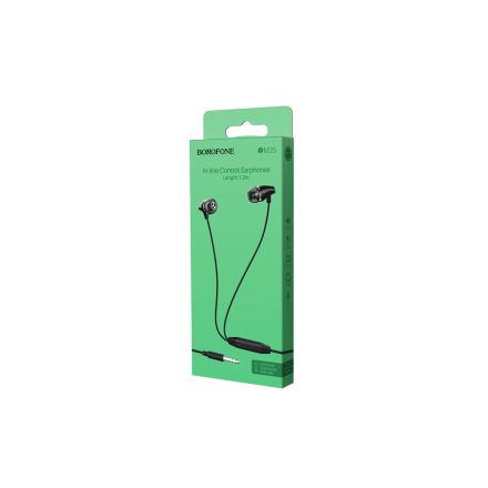 Vezetékes fülhallgató, headset 3,5 mm-es Jack csatlakozóval Borofone BM25 Sound Edge fekete