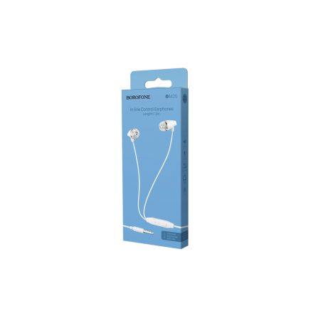 Vezetékes fülhallgató, headset 3,5 mm-es Jack csatlakozóval Borofone BM25 Sound Edge fehér