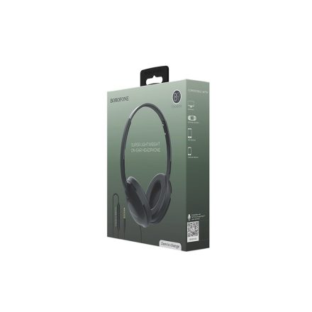 Vezetékes fejhallgató, headset 3,5 mm-es Jack csatlakozóval Borofone BO1 Enjoybass fekete