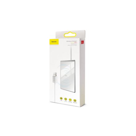 Baseus Card Ultra-Thin Wx01B-S2 Asztali Wireless Gyorstöltő 15W Ezüst-fehér