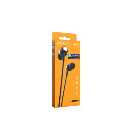 Vezetékes fülhallgató, headset 3,5 mm-es Jack csatlakozóval Borofone BM36 Acura fekete