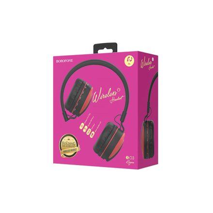 Bluetooth fejhallgató, stereo headset Borofone B03 Rhyme piros