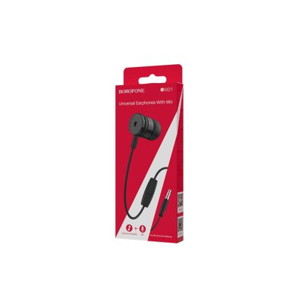Vezetékes fülhallgató, headset 3,5 mm-es Jack csatlakozóval Borofone BM31 Mysterious fekete