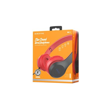 Bluetooth fejhallgató, stereo headset Borofone BO5 Broad piros