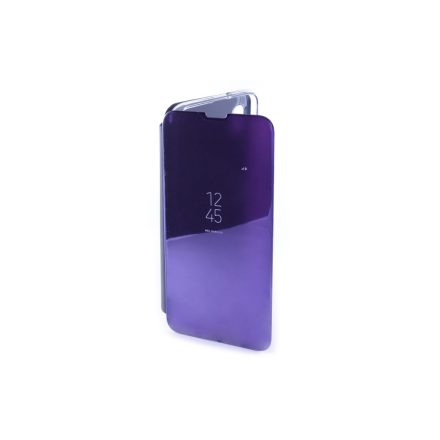 Clear view Samsung Galaxy A10 A105F oldalra nyíló tok viola