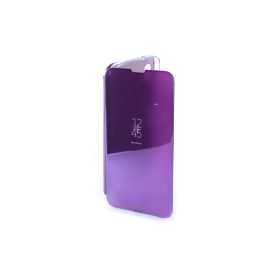 Clear view Samsung Galaxy A10 A105F oldalra nyíló tok lila