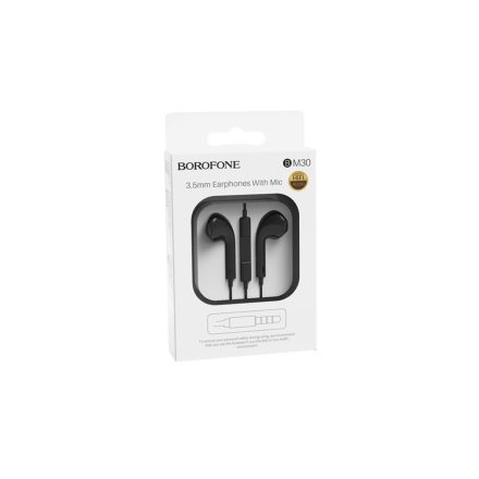 Vezetékes fülhallgató, headset 3,5 mm-es Jack csatlakozóval Borofone BM30 Original fekete