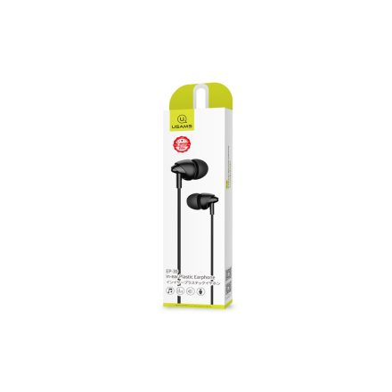 Vezetékes fülhallgató, headset 3,5 mm-es Jack csatlakozóval Usams EP-39 Plastic fekete
