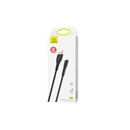 Töltő és adatkábel Lightning csatlakozóval 2A 1 méter Usams SJ364 U35 fekete