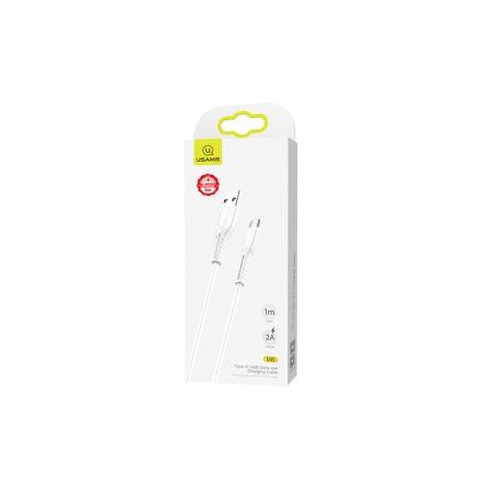 Töltő és adatkábel USB/Type-C csatlakozóval 3A 1.2 méter Usams SJ366 U35 fehér