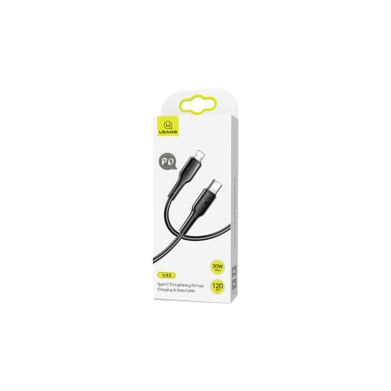 Töltő és adatkábel Type-C/Lightning csatlakozóval PD 30W 1.2 méter Usams U43 SJ406 fekete