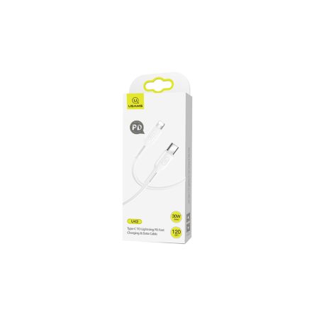 Töltő és adatkábel Type-C/Lightning csatlakozóval PD 30W 1.2 méter Usams U43 SJ406 fehér