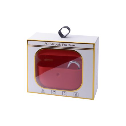 Airpods Pro szilikontok karabinerrel piros