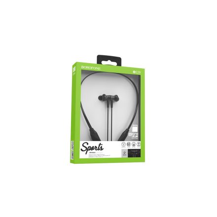 Bluetooth fülhallgató, headset Borofone BE29 Joyous Sport fekete